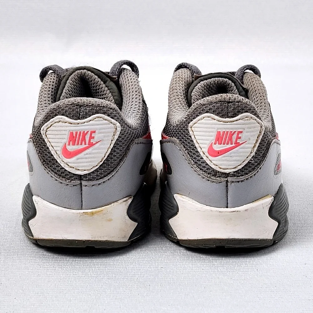 Nike Air Max 90‎ Sneakers Toddler Baby Size 4C Gray Pink Athletic Lace Up Shoes - Picture 2 of 9